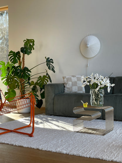 KÄSINKUDOTTU OLOHUONEEN MATTO - VALKOINEN