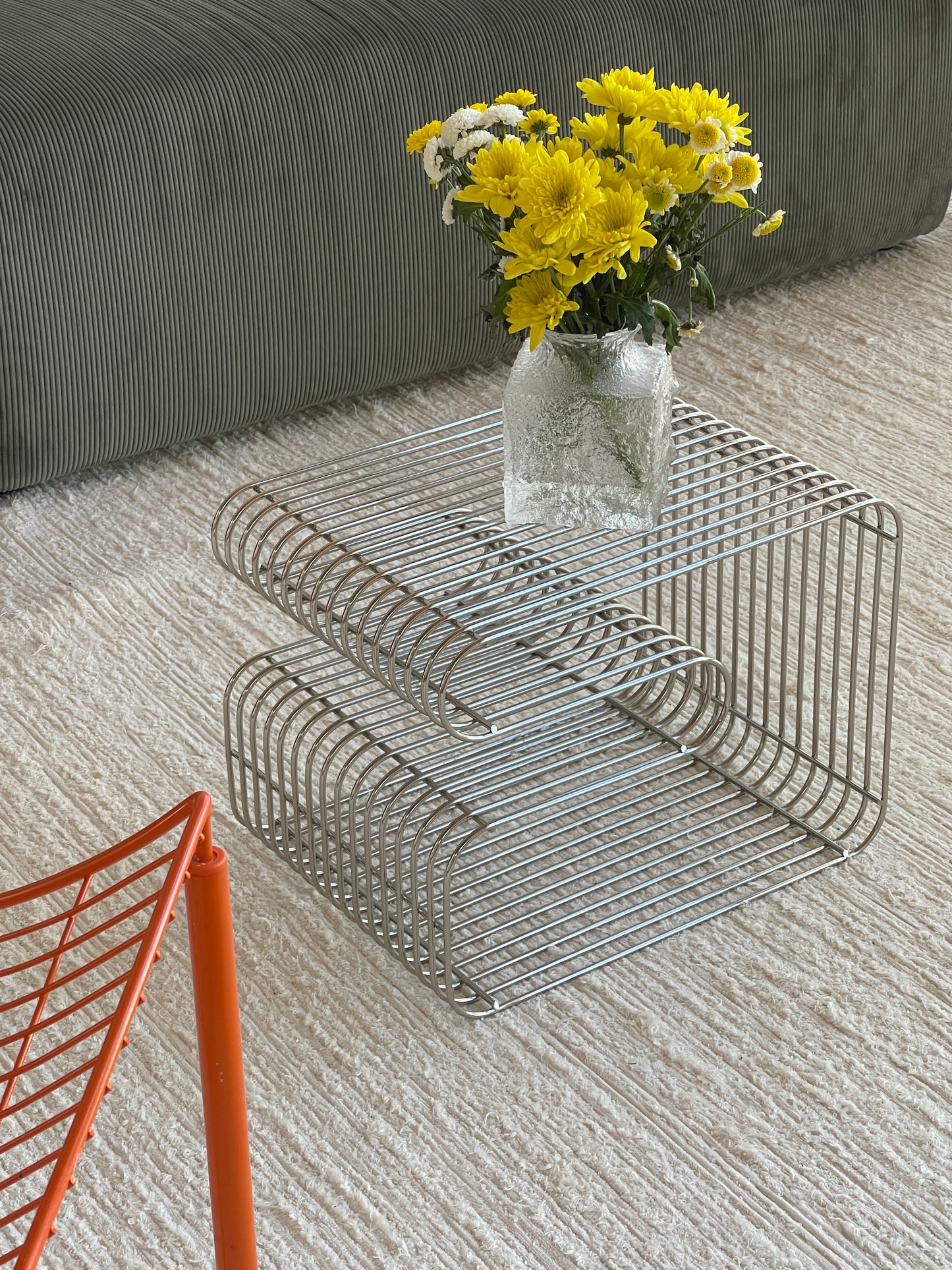 KÄSINKUDOTTU OLOHUONEEN MATTO - VALKOINEN