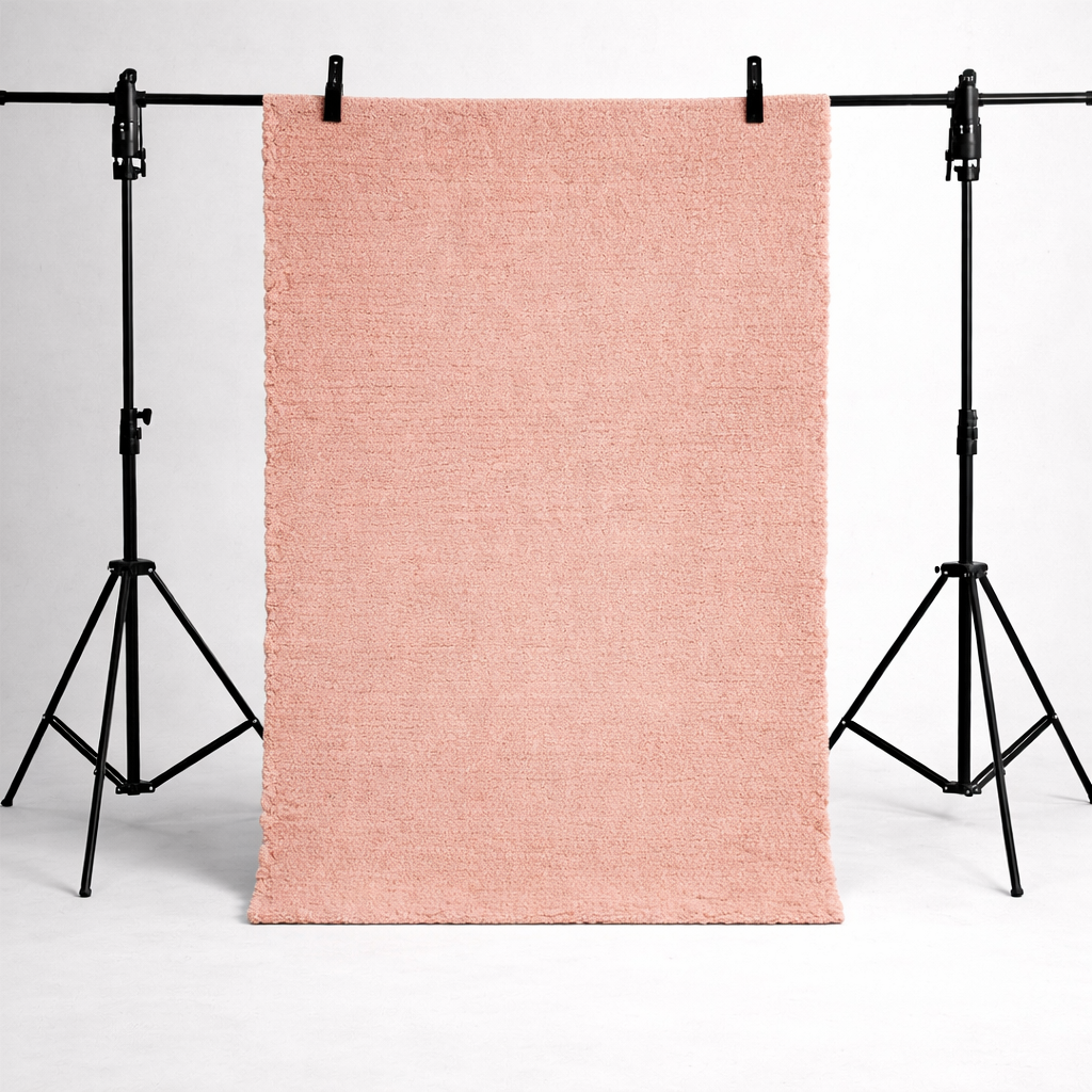 KÄSINKUDOTTU OLOHUONEEN MATTO - HAALEA ROOSA