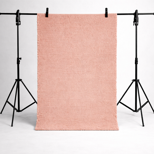 KÄSINKUDOTTU OLOHUONEEN MATTO - HAALEA ROOSA