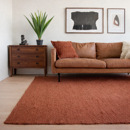 KÄSINKUDOTTU OLOHUONEEN MATTO - RUOSTE