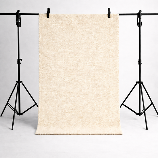 KÄSINKUDOTTU OLOHUONEEN MATTO - VALKOINEN